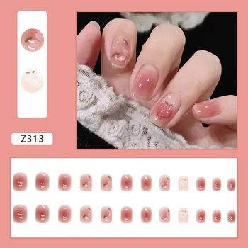 Ношение ногтей популярная девушка белые накладные ногти оптом маникюрные патчи съемные готовые изделия
