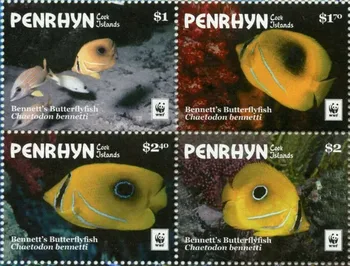 4 шт. Почтовая марка Пенрин, 2017 г., тропическая рыба, WWF, защита животных, высокое качество, коллекция хорошего состояния, MNH