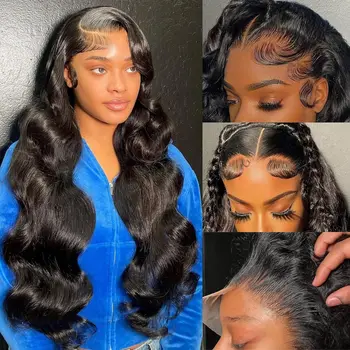 13x6 HD Прозрачная волна тела Кружева Передние парики из натуральных волос для черных женщин 360 кружевной фронтальный парик 30 дюймов 13x4 парики из натуральных волос