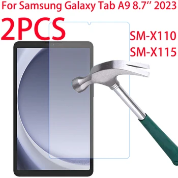 2 шт. Закаленное стекло для Samsung Galaxy Tab A9 8,7-дюймовая защитная пленка 2023 года для A9 SM-X110 SM-X115 Защитные пленки для экрана планшета