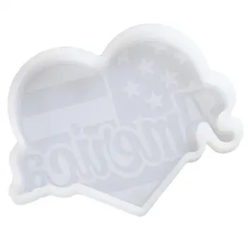 Силиконовые формы для сердца с американским флагом Силиконовые формы для мыла Белые 12 * 9,5 * 2,6 см Силиконовые формы для свежих свечей
