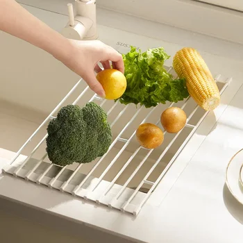 Многофункциональный силиконовый сушилка для кухонной мойки со складной конструкцией, мобильная стойка для фильтрации воды для размещения раковины для мытья посуды