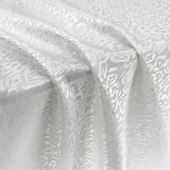 Мягкий Белый Леопард Жаккард Ацетат Атласная Ткань Модное Платье Топ Шелк Одежда ручной работы Швейная ткань