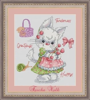 happy pink bunny 29-32 Наборы для вышивки крестом, Вышивка Рукоделие, Кролик, Вышивка крестом, Наборы для самостоятельной работы, 16CT, 14CT, 18CT