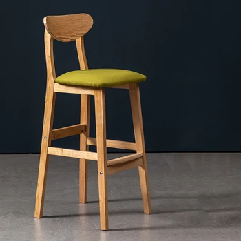  табурет Nordic Morden Design с металлической рамой Деревянное сиденье Высокие барные стулья высотой 73 см для кухни, ресторана и столовой, бара