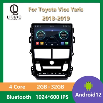 Android 12 Автомагнитола для Toyota Vios Yaris 2018 2019 Мультимедийный стереоплеер Головное устройство Bluetooth USB Управление рулевым колесом BT
