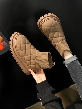 Зимние сапоги с мехом Платформа на плоском каблуке Спортивная обувь Женские сапоги-Женщины Роскошный дизайнер Австралия Круглый носок Плюшевая мода 2023 года