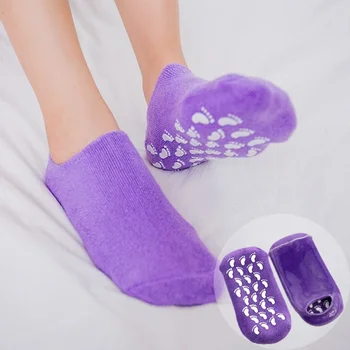 1 пара Многоразовые СПА Гелевые носки Увлажняющие Отбеливающие Отшелушивающие Бархатные Гладкие Красота Уход за ногами Силиконовые носки Уход за ногами