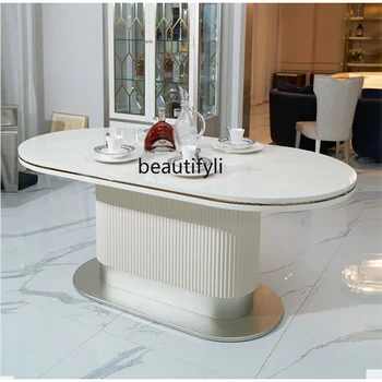 American Light Роскошный обеденный стол Hyundai Стекло Больше, чем хранение Люди мраморный обеденный стол многофункциональная мебель