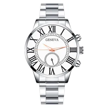 Роскошный дизайн Мужские деловые повседневные часы из сплава стали Серебряные элегантные мужские часы Атмосфера Мужские часы Браслет Высокое качество