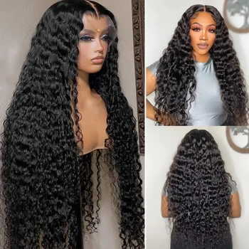 Фронтальный парик глубокой волны 13x6 hd кружевные передние парики для женщин 30-дюймовый бразильский парик из человеческих волос продажа кудрявый парик из человеческих волос по акции