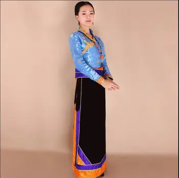 Новая этническая китайская тибетская одежда женская юбка из Бутана, Гочжуан