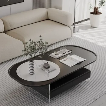 2023 Новый итальянский минималистичный акриловый подвесной журнальный столик с современным и минималистичным дизайном, высококачественный журнальный столик