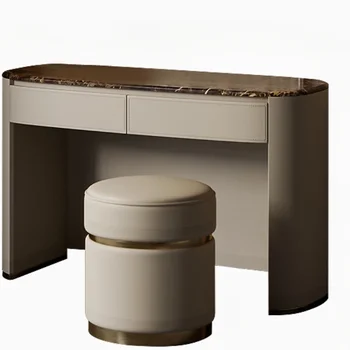 Светлый роскошный туалетный столик, спальня, минималистичный небольшой блок, высококачественная настройка каменной плиты, мода в итальянском стиле