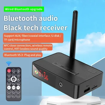 NFC Bluetooth 5.3 Передатчик Приемник 3,5 мм AUX Оптический коаксиальный 6,5 мм Микрофон / U Диск / TF-карта HIFI Стерео Беспроводной аудиоадаптер Новинка