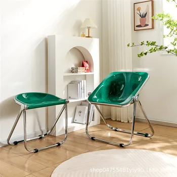 Прозрачные стулья, скандинавские складные стулья, популярные обеденные стулья Instagram, домашние спинки, современный и минималистичный акрил m